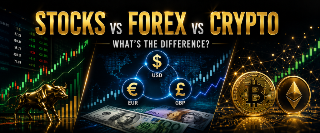 Stocks vs Forex vs Crypto Explained